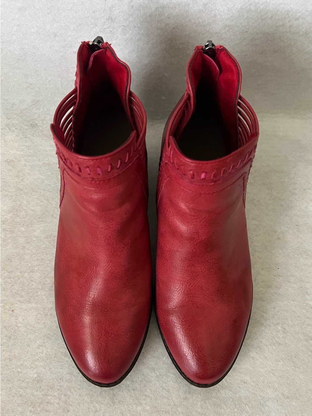 Boutique by Corkys Women’s Red Ankle Boots with Zipper Boots